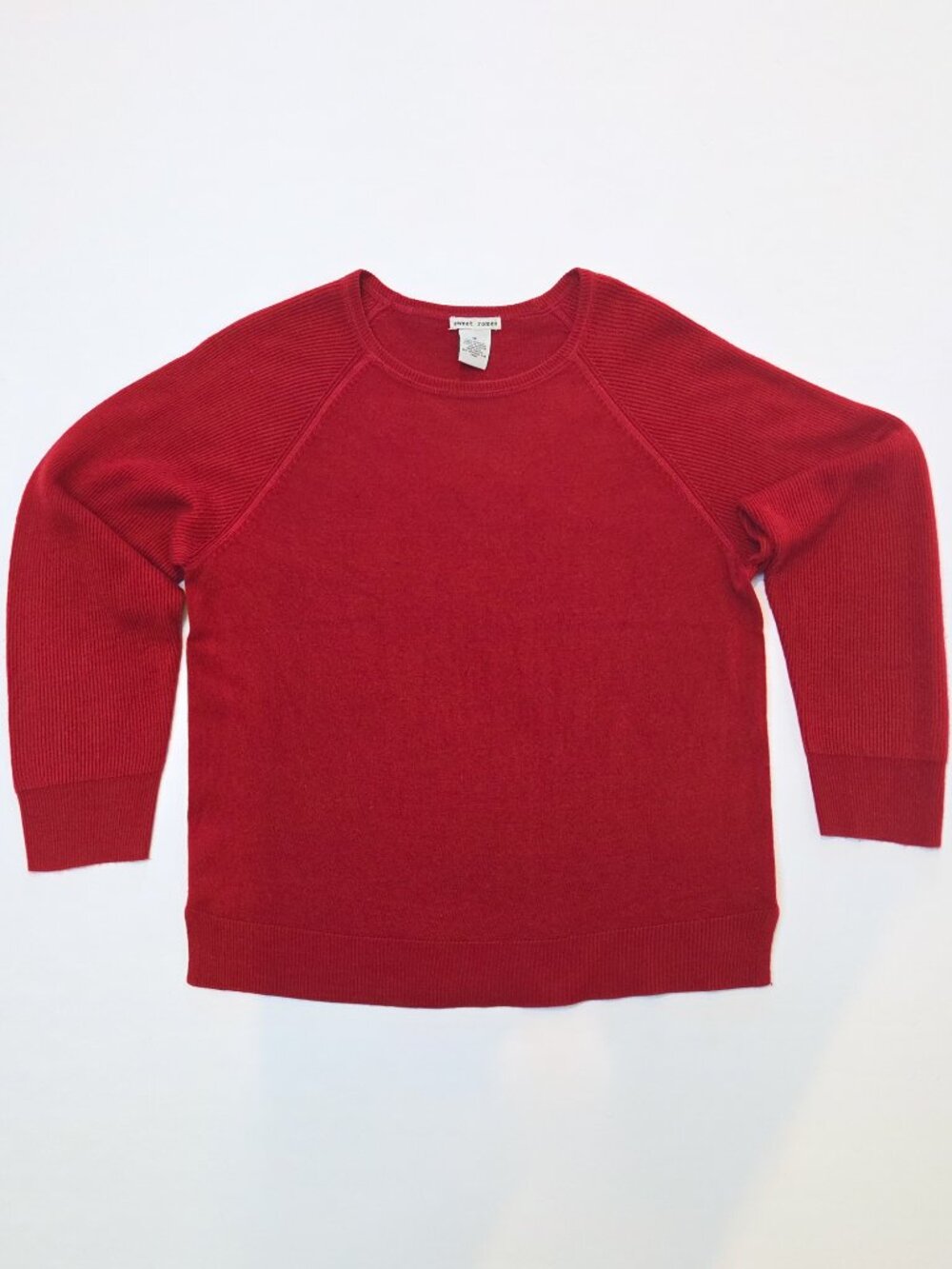 Sweet Romeo | Red Crew Neck Relaxed Fit Sweater